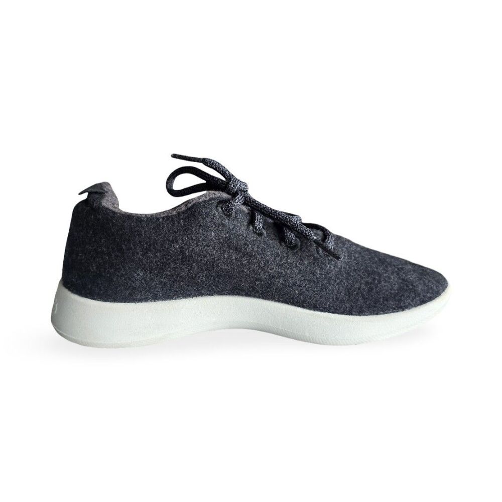 Allbirds Wool Runners Women's Size 8 Black Gray Merino Wool Sneakers Lace Up EUC
